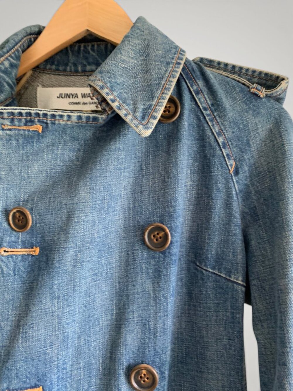 Junya Watanabe Comme De Garcons Denim Trench Coat, Size Small - Picture 8 of 13